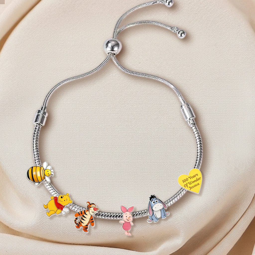 Personalized Adjustable Charm Bracelet 100 Years of Wonder Gift Adjustable Charm Bracelet GradoCreations