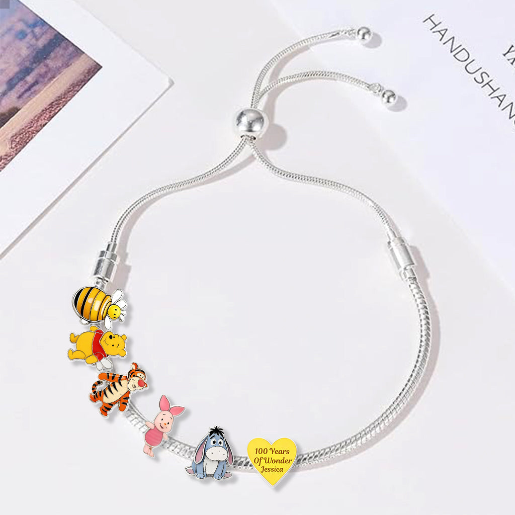 Personalized Adjustable Charm Bracelet 100 Years of Wonder Gift Adjustable Charm Bracelet GradoCreations