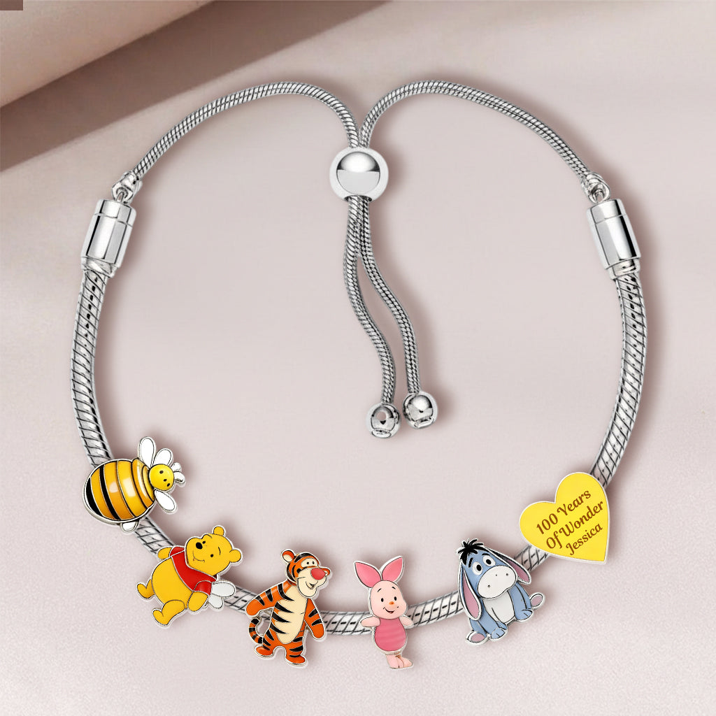 Personalized Adjustable Charm Bracelet 100 Years of Wonder Gift Adjustable Charm Bracelet GradoCreations