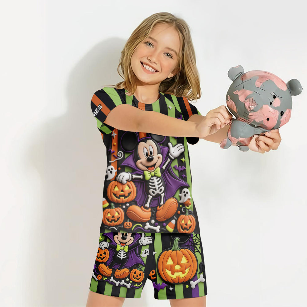 Personalized Halloween Mickey Mouse T-Shirt & Shorts Set for Kids Kid T-shirt & Shorts GradoCreations