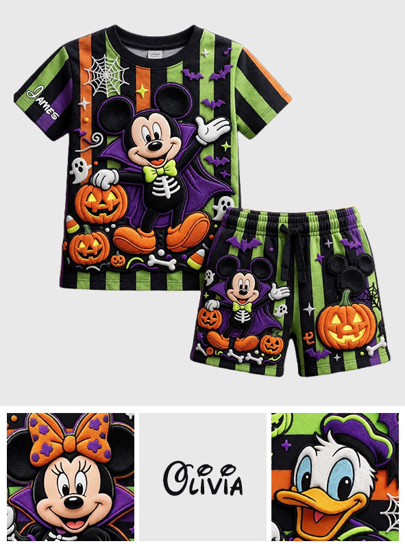 Personalized Halloween Mickey Mouse T-Shirt & Shorts Set for Kids Kid T-shirt & Shorts GradoCreations