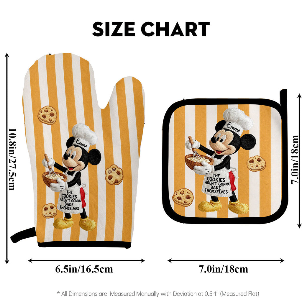 Personalized Mickey Mouse Oven Mitts & Pot Holder Set for Kids Oven Mitts & Pot Holder set GradoCreations