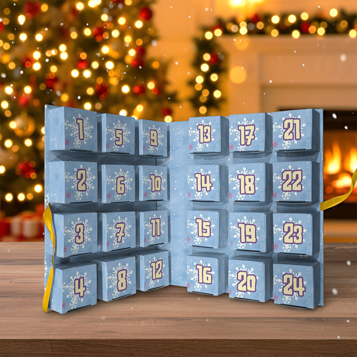 Personalized Advent Calendar with 24 Acrylic Ornaments for Kids Folded Advent Calendar With Ornaments GradoCreations