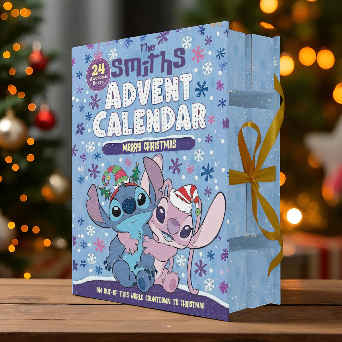 Personalized Advent Calendar with 24 Acrylic Ornaments for Kids Folded Advent Calendar With Ornaments GradoCreations