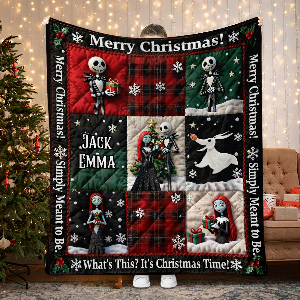 Personalized Nightmare Before Christmas Blanket Gift for Family Blanket GradoCreations