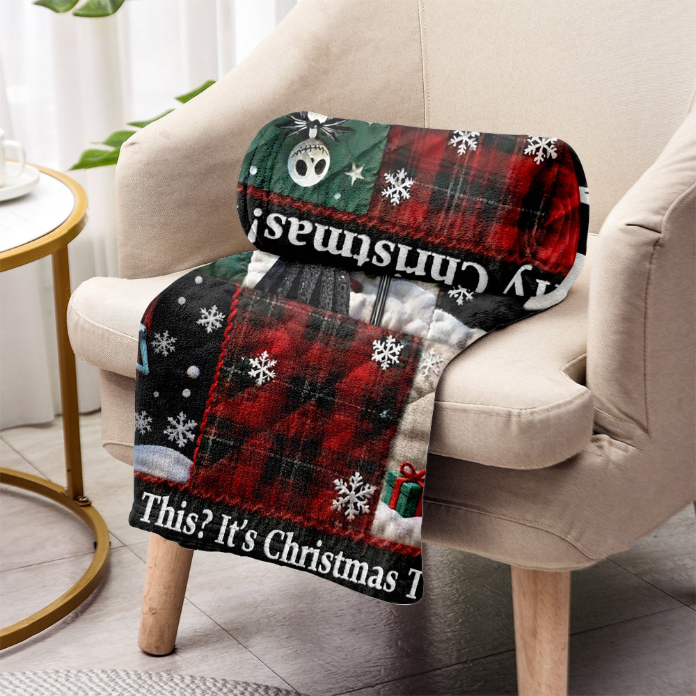 Personalized Nightmare Before Christmas Blanket Gift for Family Blanket GradoCreations