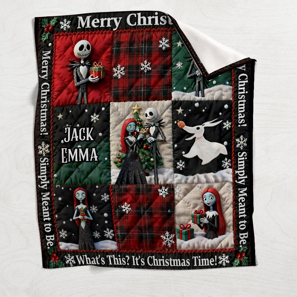Personalized Nightmare Before Christmas Blanket Gift for Family Blanket GradoCreations