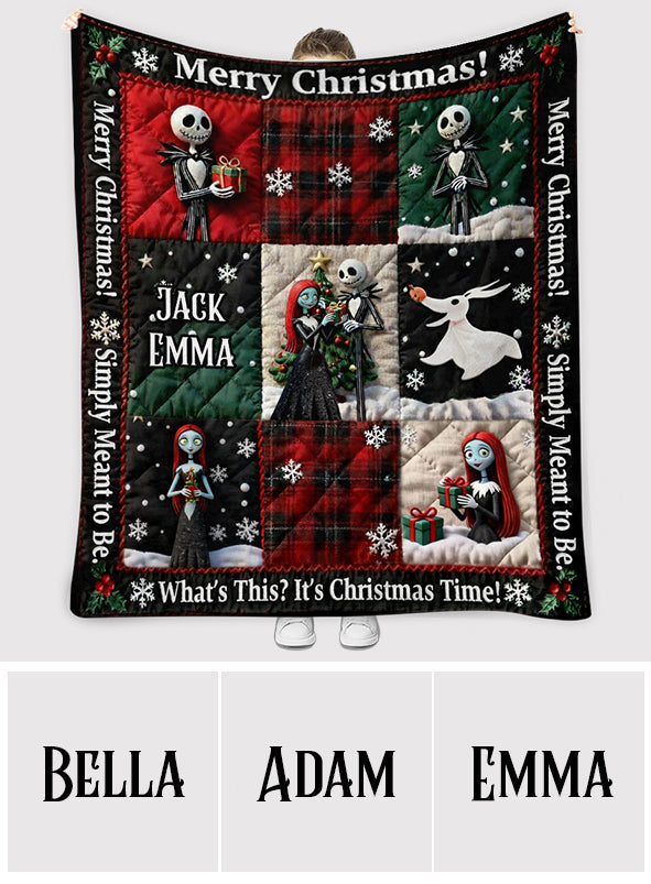 Personalized Nightmare Before Christmas Blanket Gift for Family Blanket GradoCreations