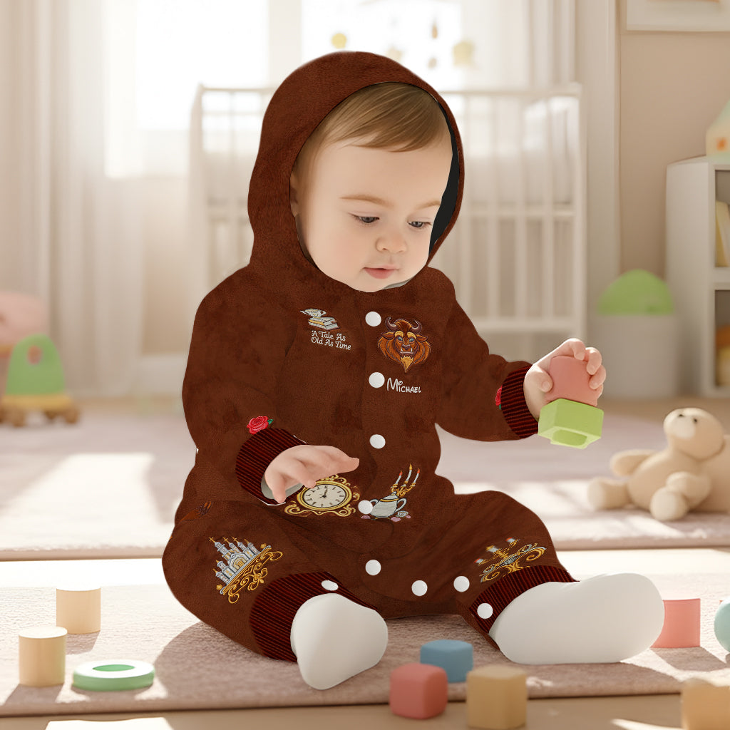 Personalized Beauty And The Beast Hooded Jumpsuit Custom Gift Hooded Jumpsuit GradoCreations