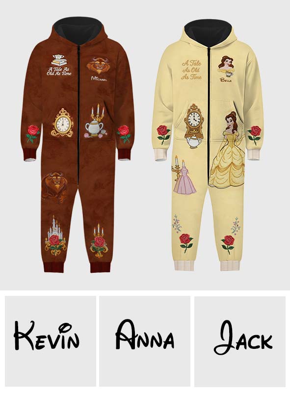 Personalized Beauty And The Beast Hooded Jumpsuit Custom Gift Hooded Jumpsuit GradoCreations