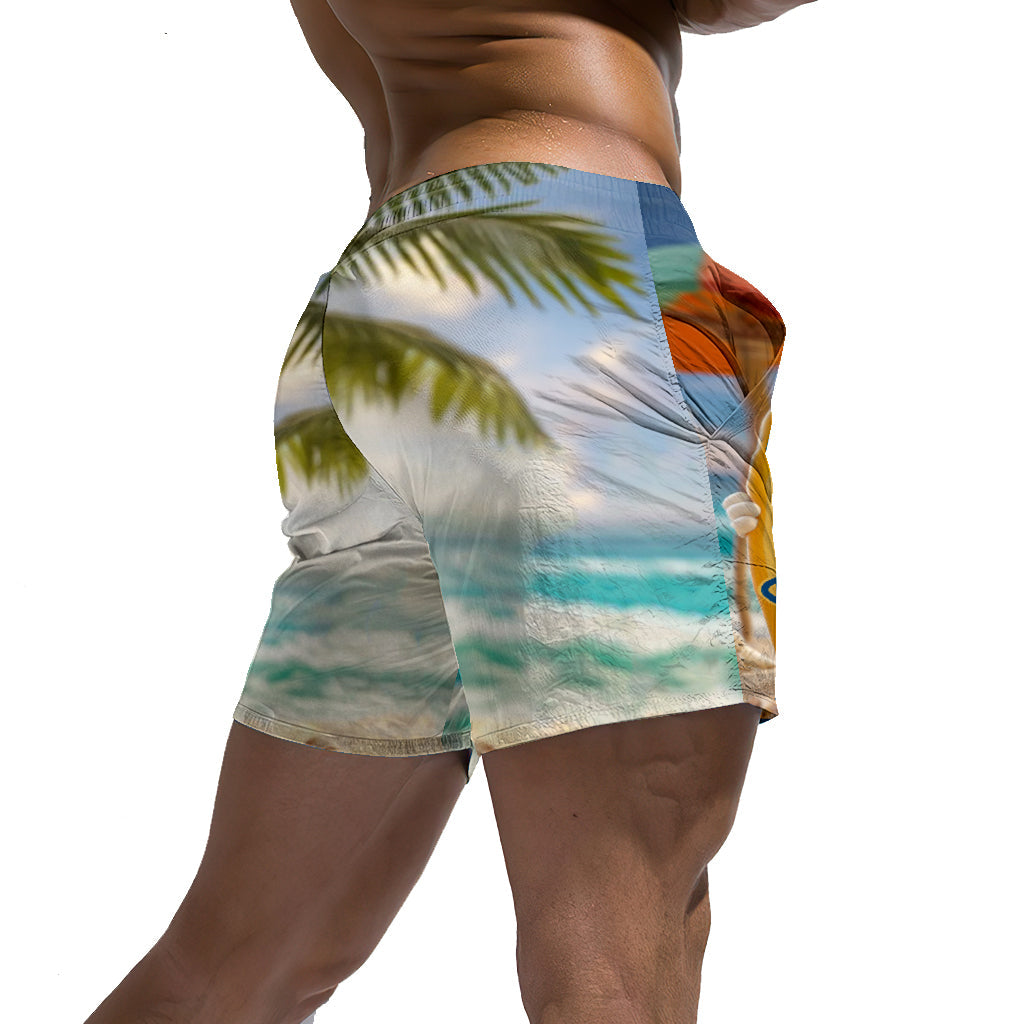 Personalized Tropical Hawaiian Beach Shorts for Couples - Custom Name Matching Set Men Shorts & Women Shorts GradoCreations