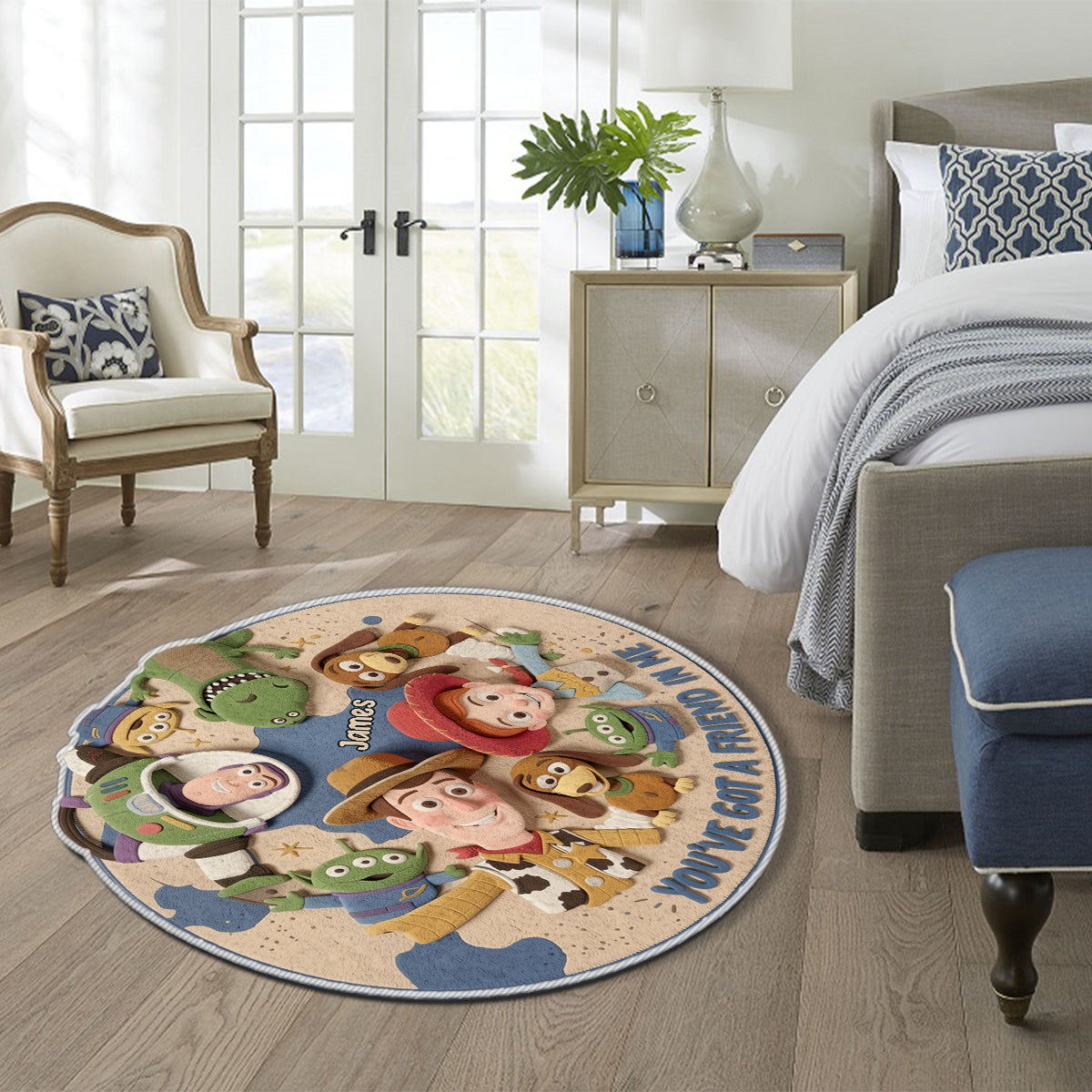 Personalized You've Got A Friend In Me Rug for Kids - Non-Slip Tufted Round Mat Non-Slip Tufted Rug GradoCreations