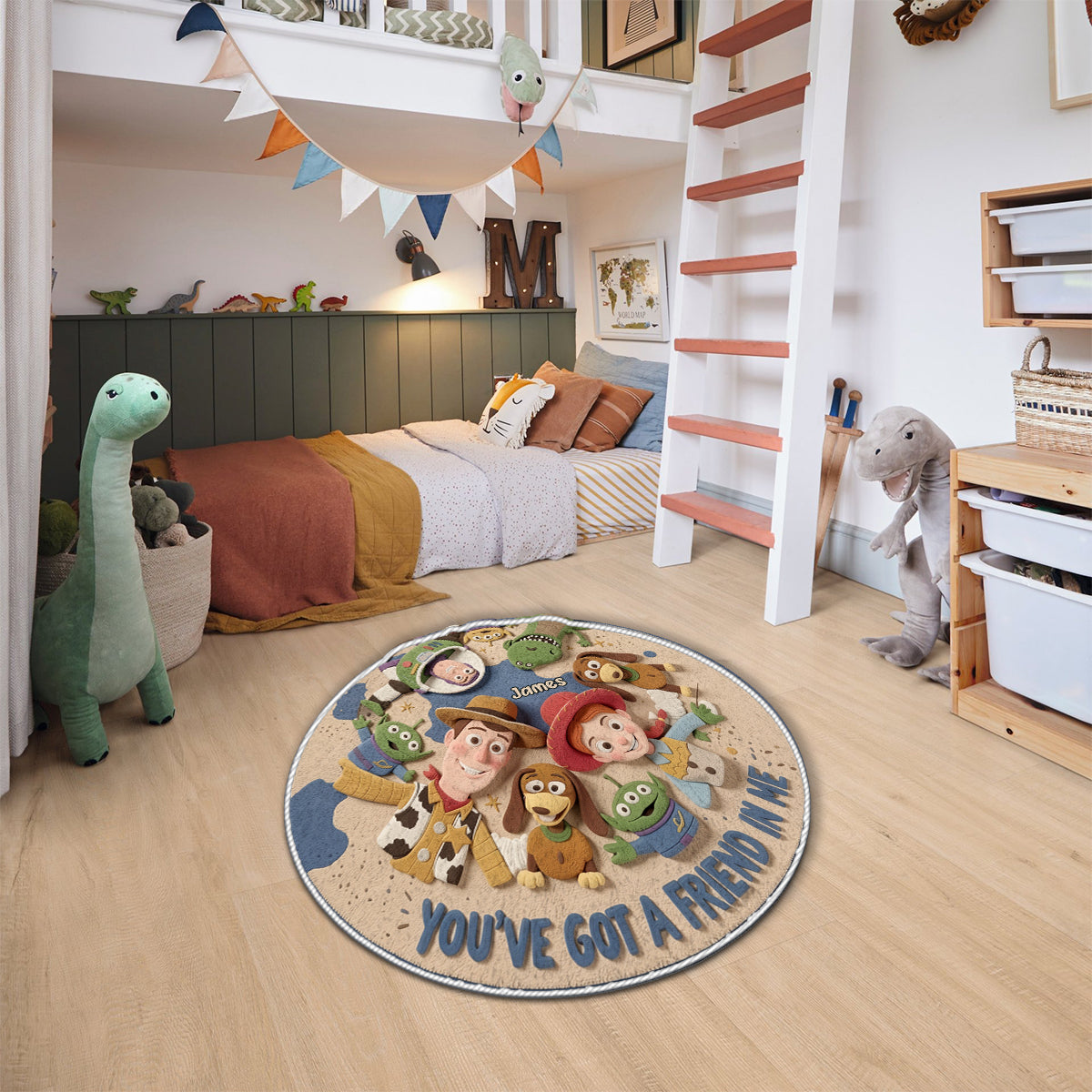 Personalized You've Got A Friend In Me Rug for Kids - Non-Slip Tufted Round Mat Non-Slip Tufted Rug GradoCreations