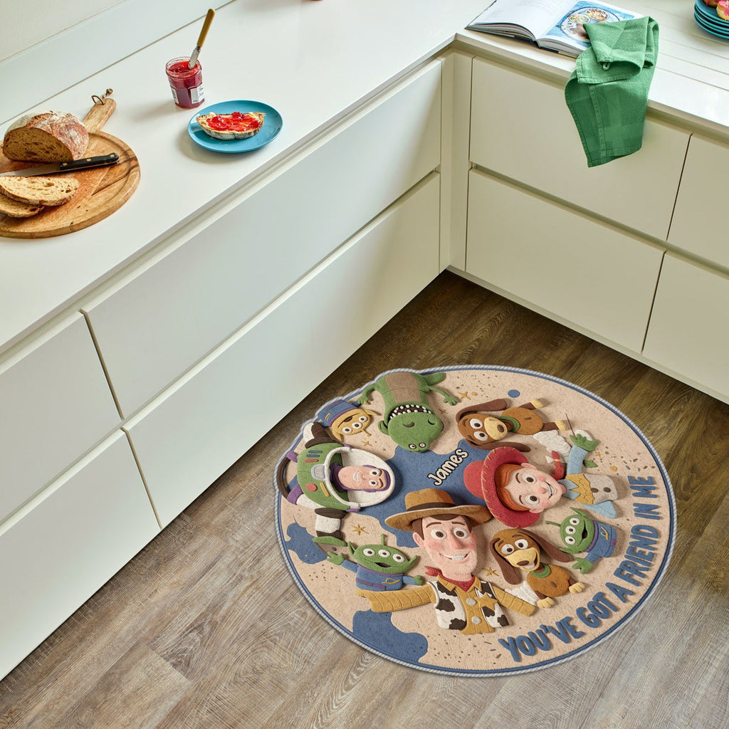 Personalized You've Got A Friend In Me Rug for Kids - Non-Slip Tufted Round Mat Non-Slip Tufted Rug GradoCreations