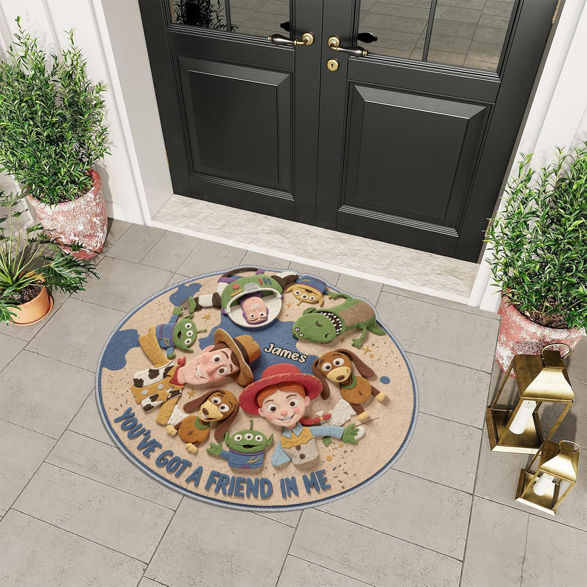 Personalized You've Got A Friend In Me Rug for Kids - Non-Slip Tufted Round Mat Non-Slip Tufted Rug GradoCreations
