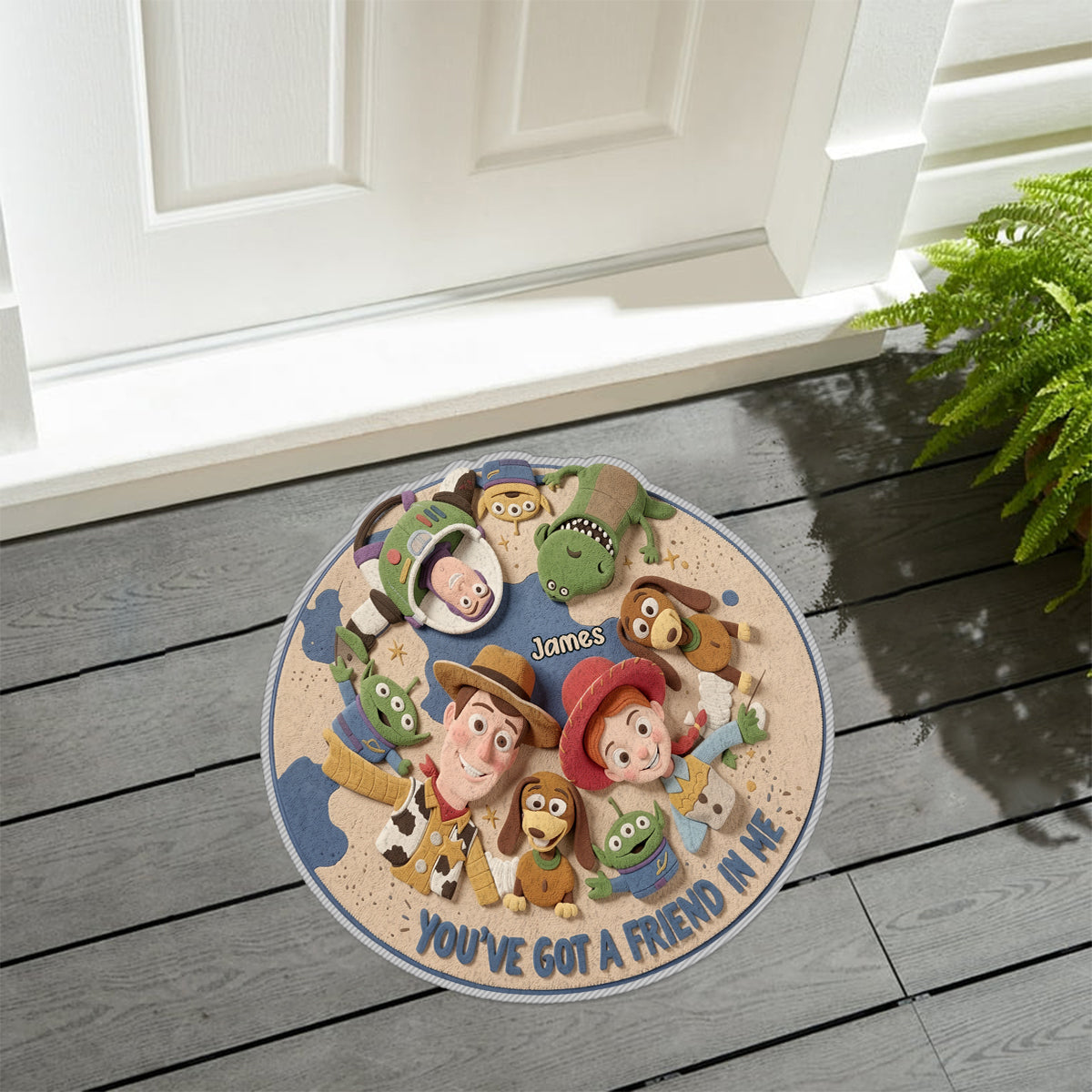 Personalized You've Got A Friend In Me Rug for Kids - Non-Slip Tufted Round Mat Non-Slip Tufted Rug GradoCreations