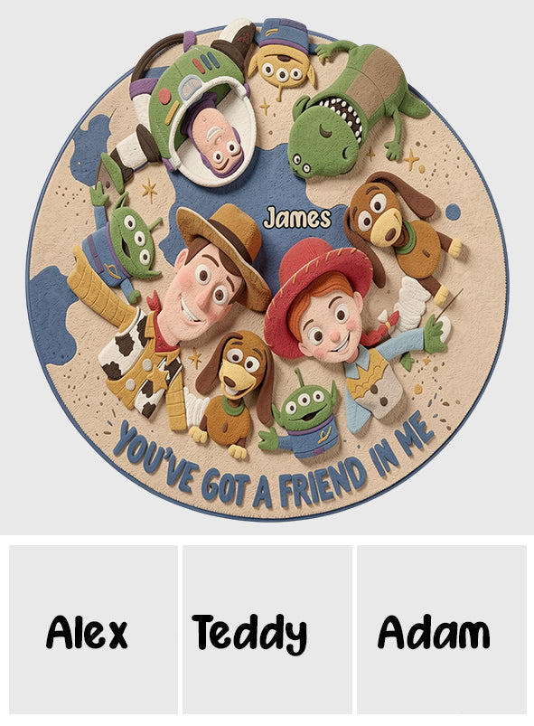 Personalized You've Got A Friend In Me Rug for Kids - Non-Slip Tufted Round Mat Non-Slip Tufted Rug GradoCreations