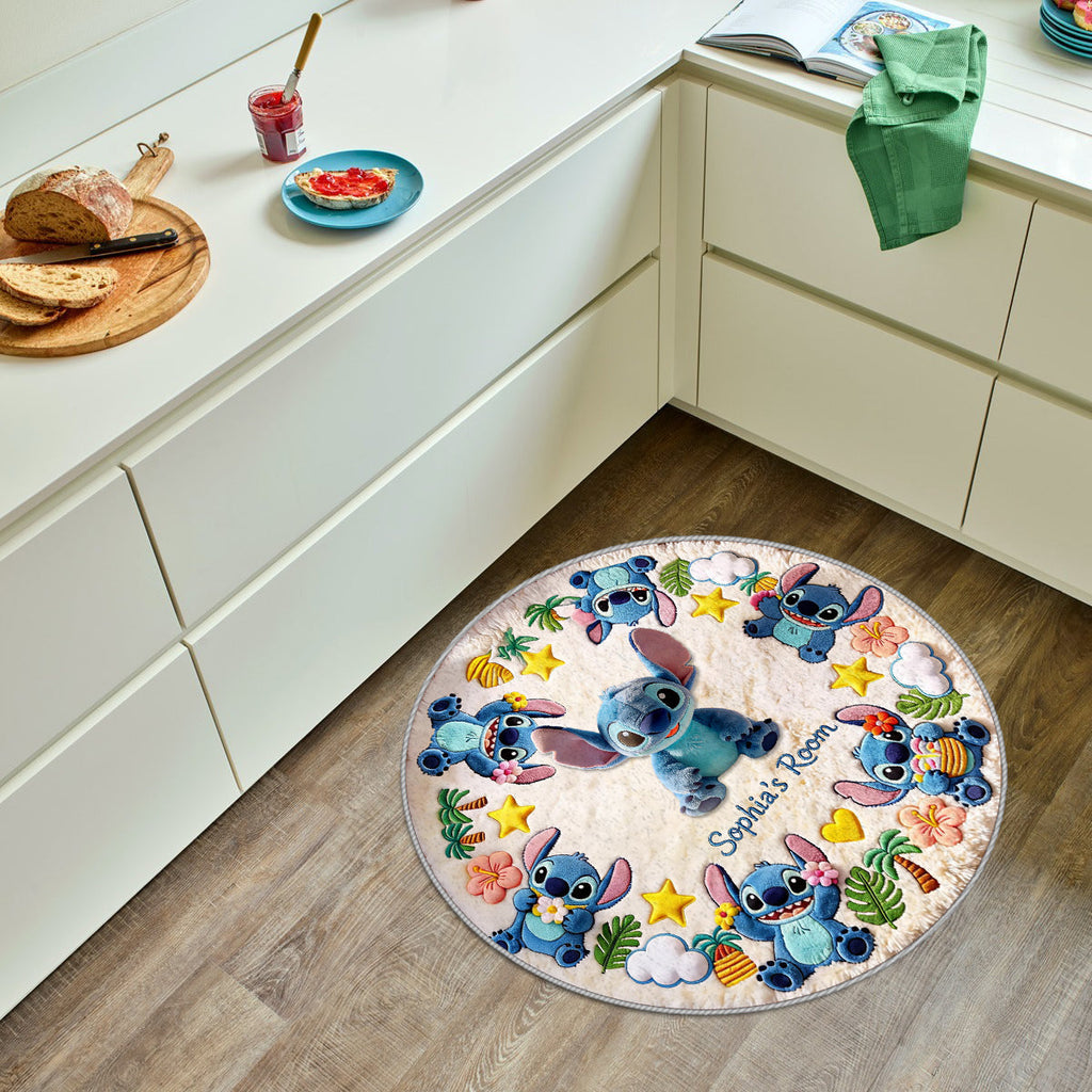 Personalized Non-Slip Tufted Rug with Stitch Design for Kids Room Non-Slip Tufted Rug GradoCreations