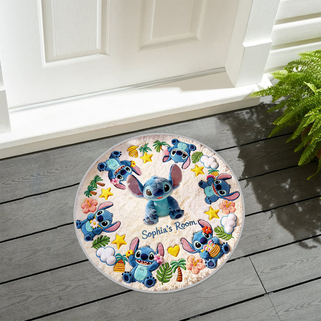 Personalized Non-Slip Tufted Rug with Stitch Design for Kids Room Non-Slip Tufted Rug GradoCreations
