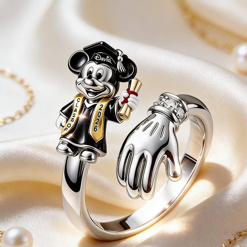 Personalized Magical Mouse Graduate Adjustable Ring Gift Adjustable Shaped Ring GradoCreations