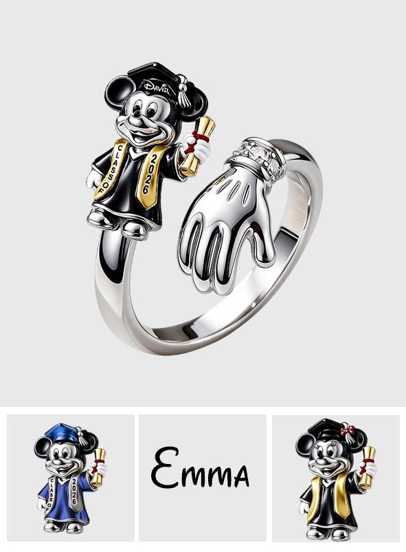 Personalized Magical Mouse Graduate Adjustable Ring Gift Adjustable Shaped Ring GradoCreations