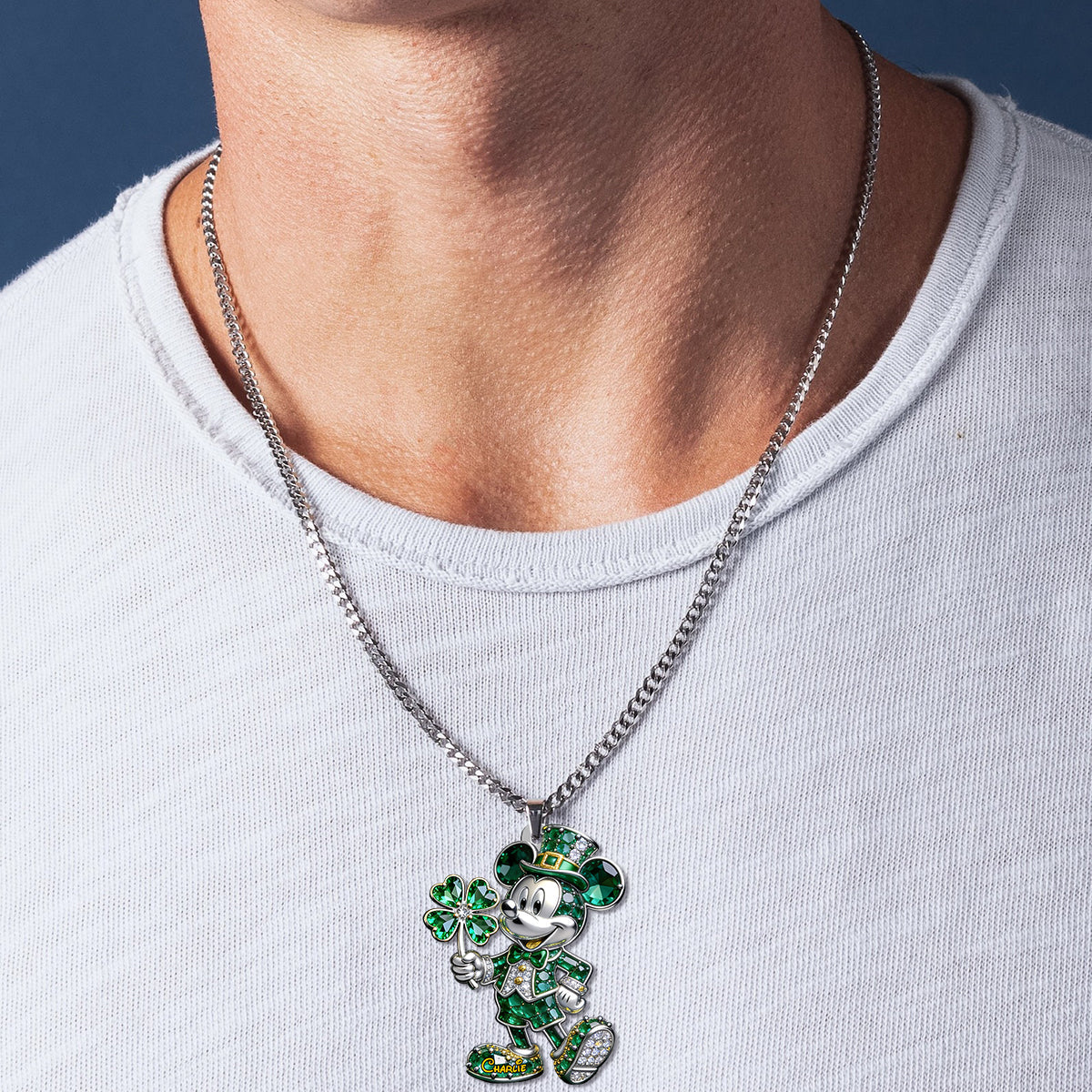 Personalized Mickey Mouse Charm Necklace for Kids and Adults Shaped Metal Pendant Necklace GradoCreations