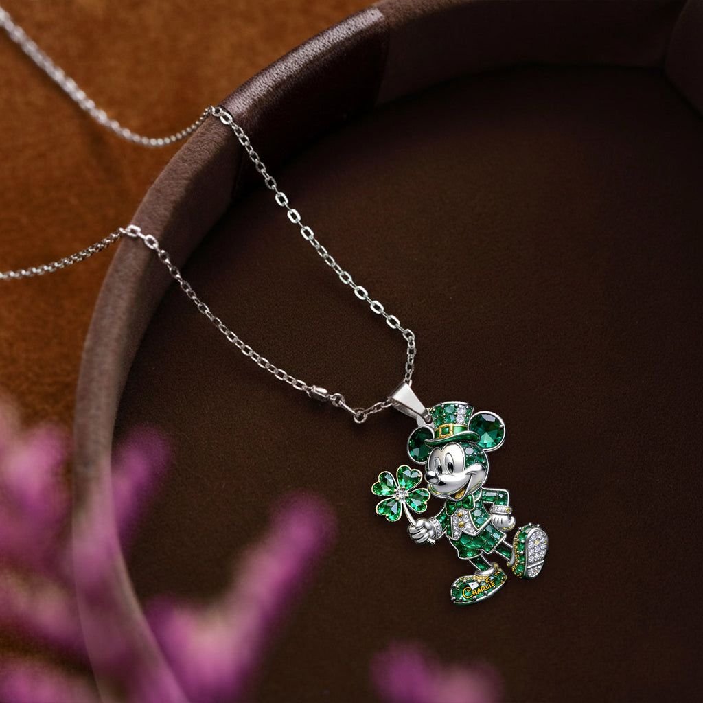 Personalized Mickey Mouse Charm Necklace for Kids and Adults Shaped Metal Pendant Necklace GradoCreations