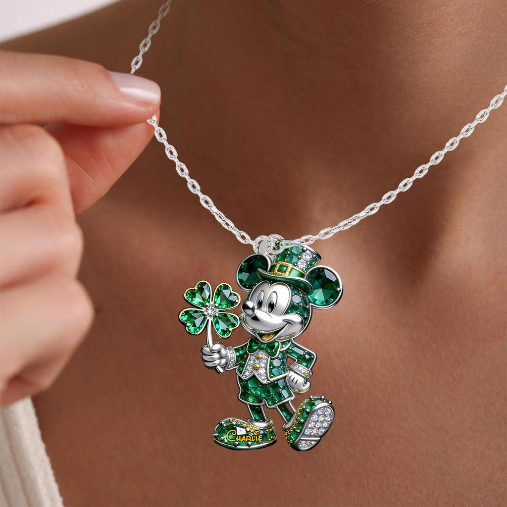 Personalized Mickey Mouse Charm Necklace for Kids and Adults Shaped Metal Pendant Necklace GradoCreations