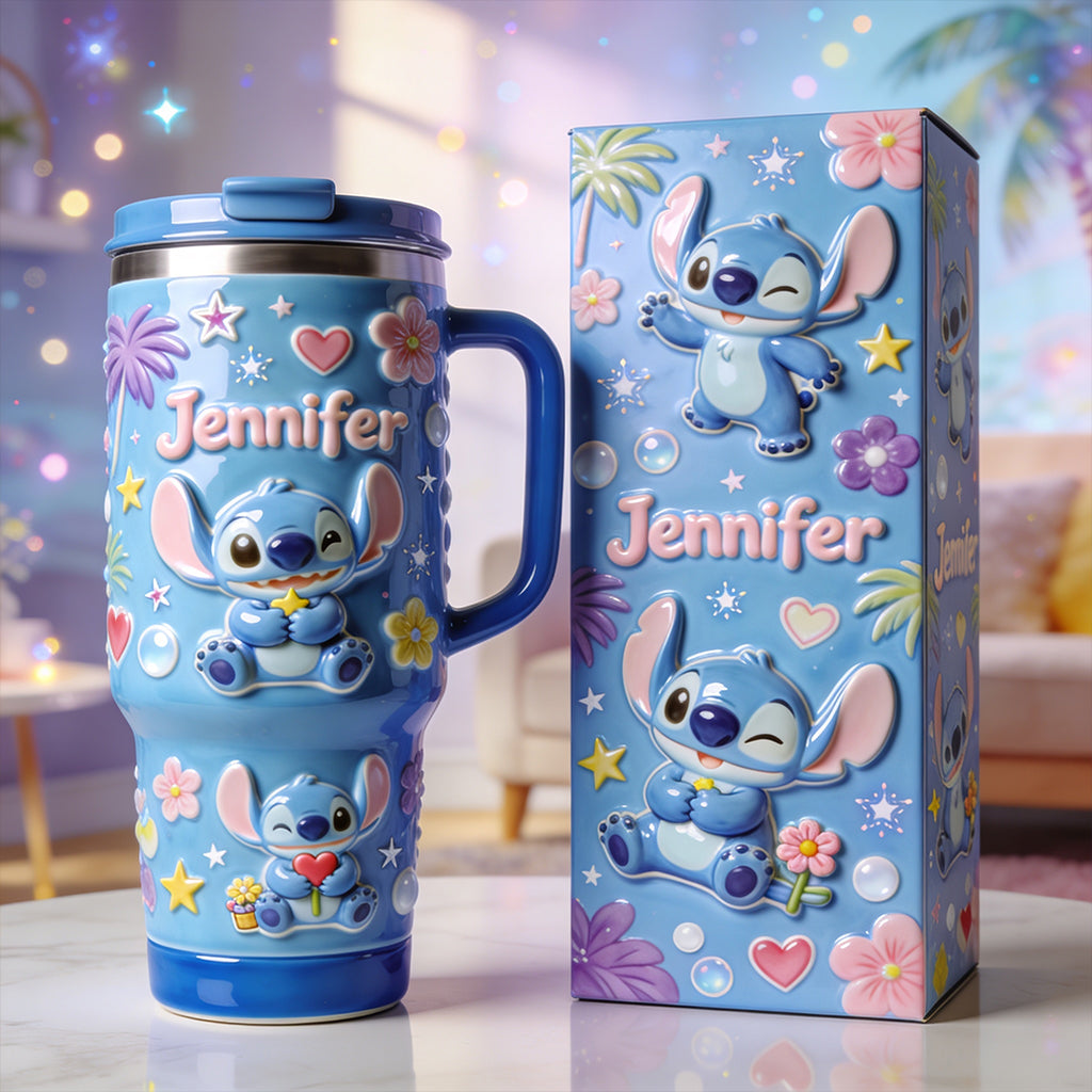 Personalized Ohana Tumbler with Handle Custom Name Gift for Family Tumbler With Handle GradoCreations