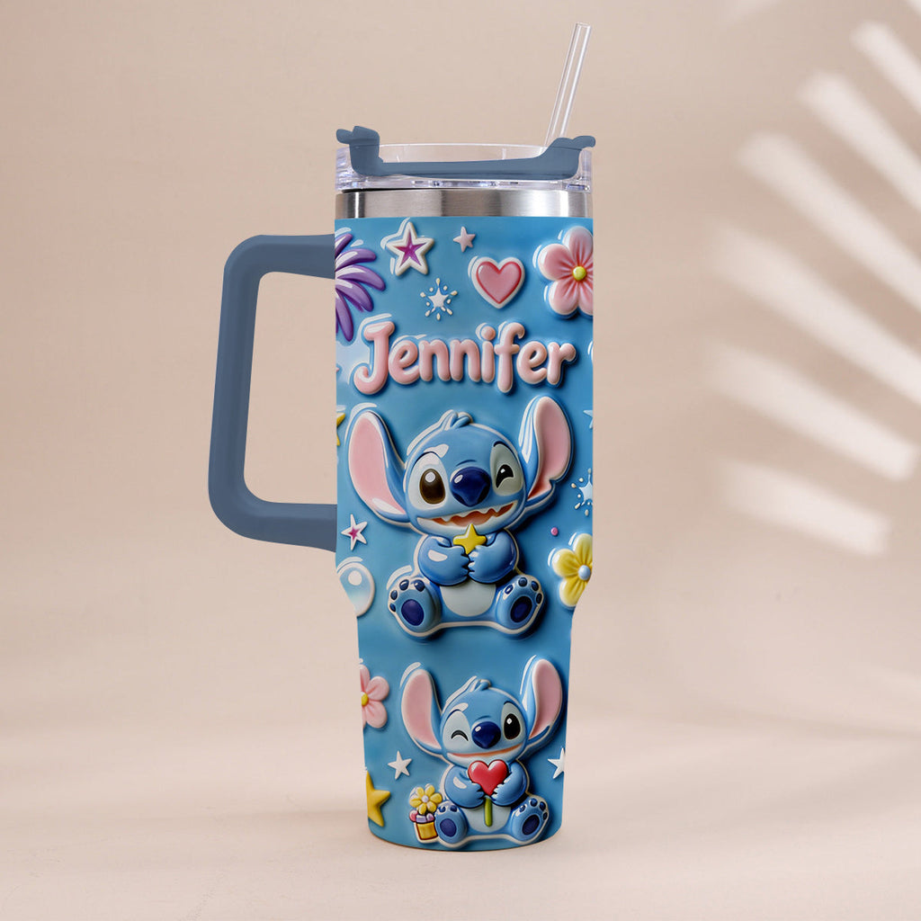 Personalized Ohana Tumbler with Handle Custom Name Gift for Family Tumbler With Handle GradoCreations