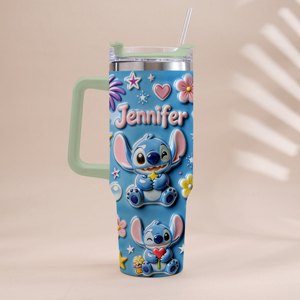 Personalized Ohana Tumbler with Handle Custom Name Gift for Family Tumbler With Handle GradoCreations