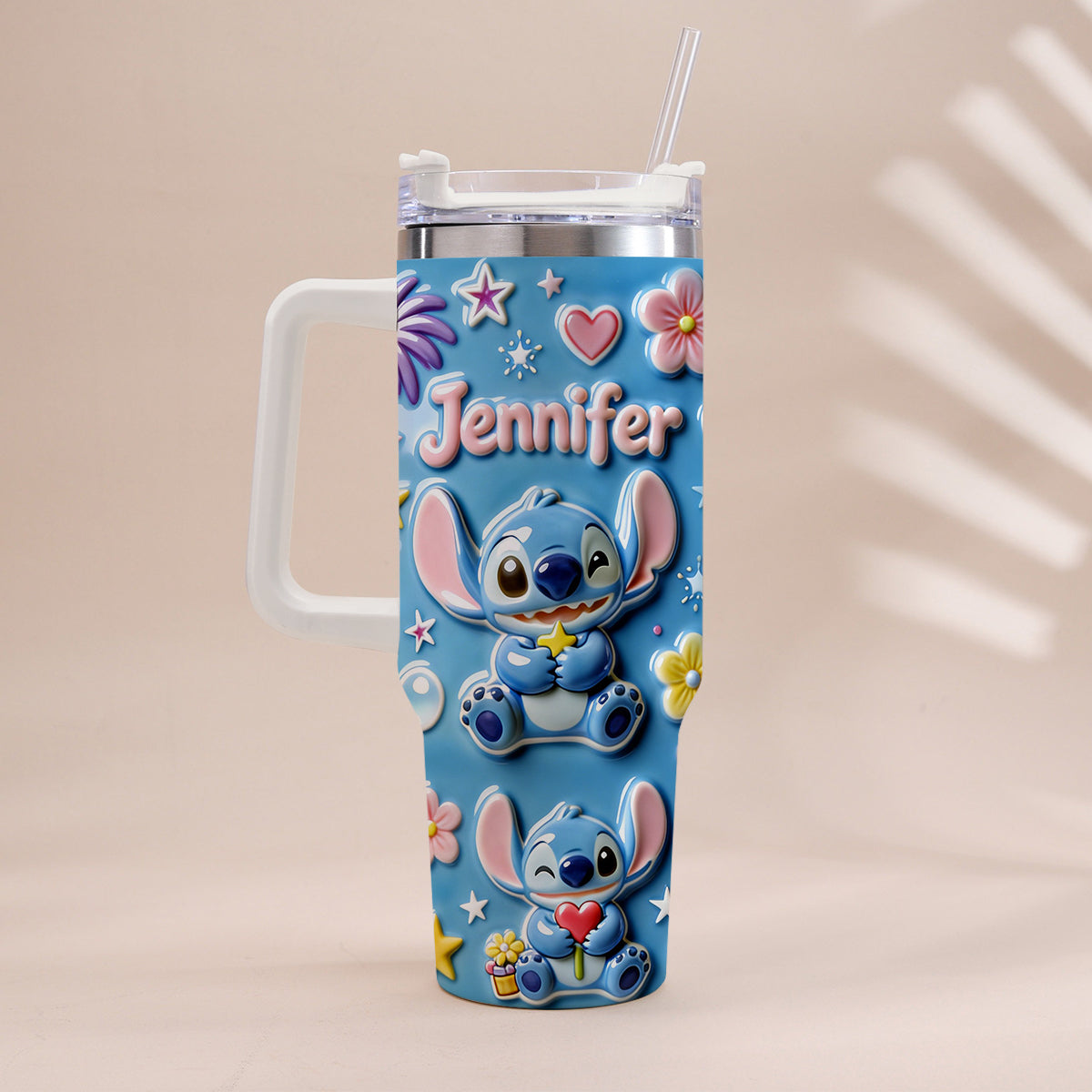 Personalized Ohana Tumbler with Handle Custom Name Gift for Family Tumbler With Handle GradoCreations
