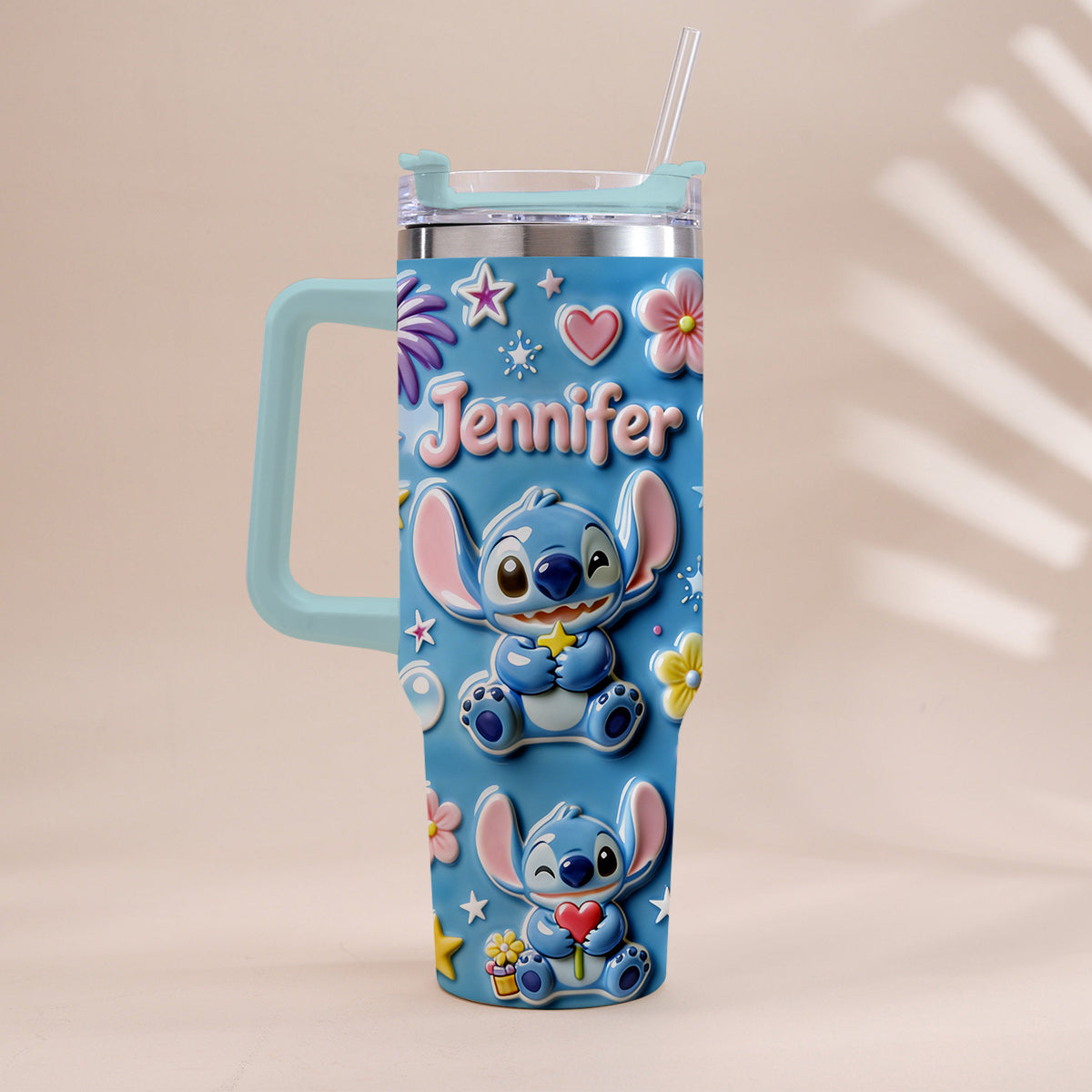 Personalized Ohana Tumbler with Handle Custom Name Gift for Family Tumbler With Handle GradoCreations