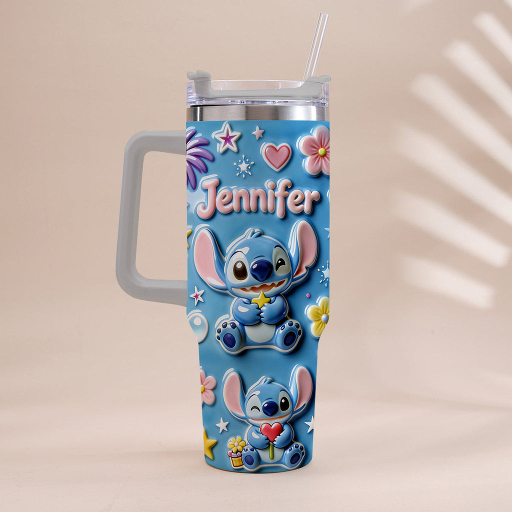 Personalized Ohana Tumbler with Handle Custom Name Gift for Family Tumbler With Handle GradoCreations