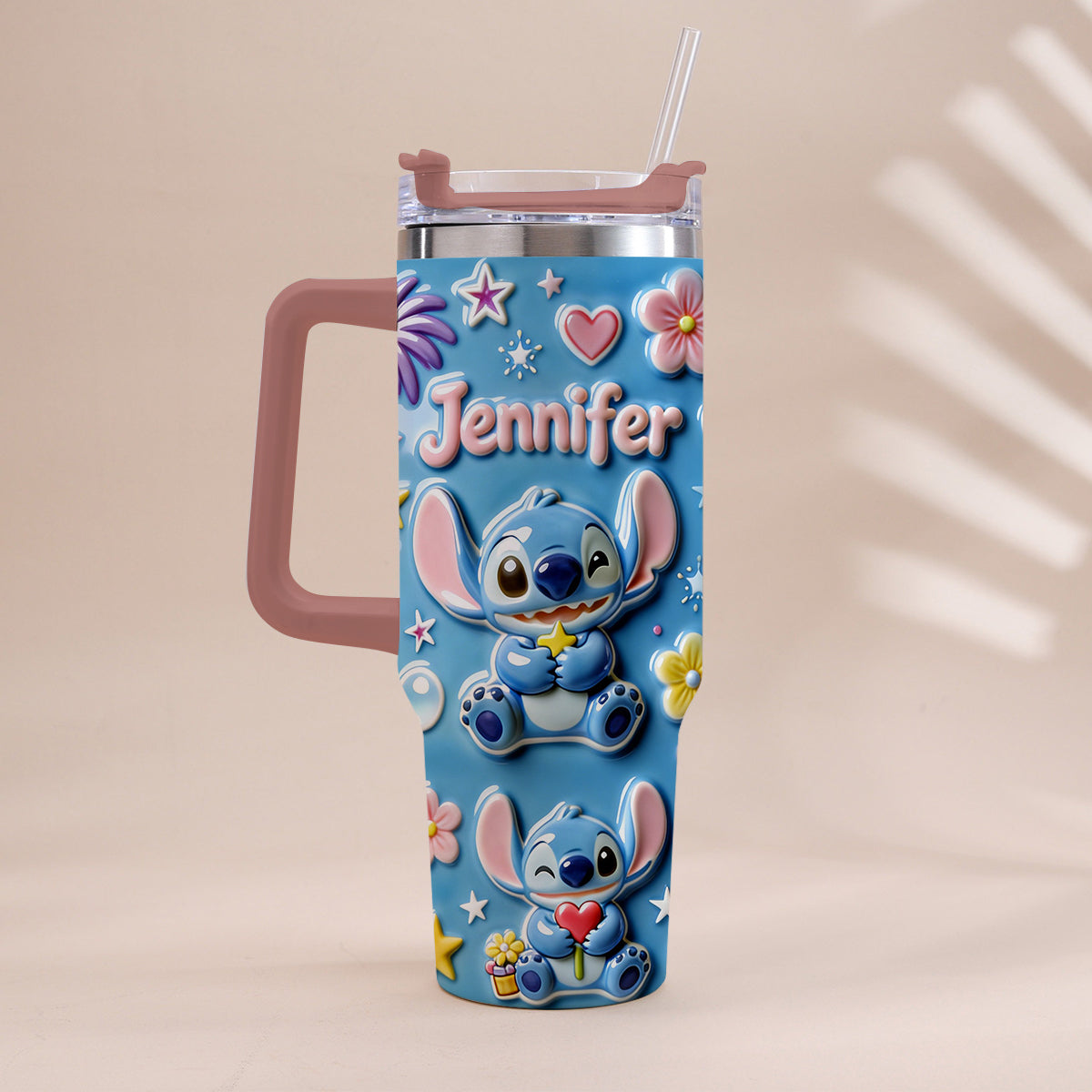 Personalized Ohana Tumbler with Handle Custom Name Gift for Family Tumbler With Handle GradoCreations