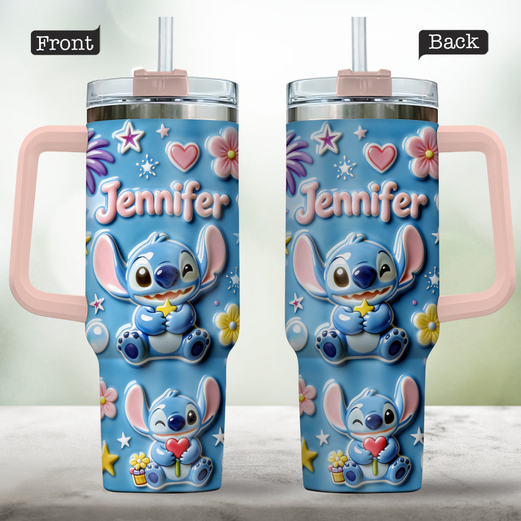 Personalized Ohana Tumbler with Handle Custom Name Gift for Family Tumbler With Handle GradoCreations