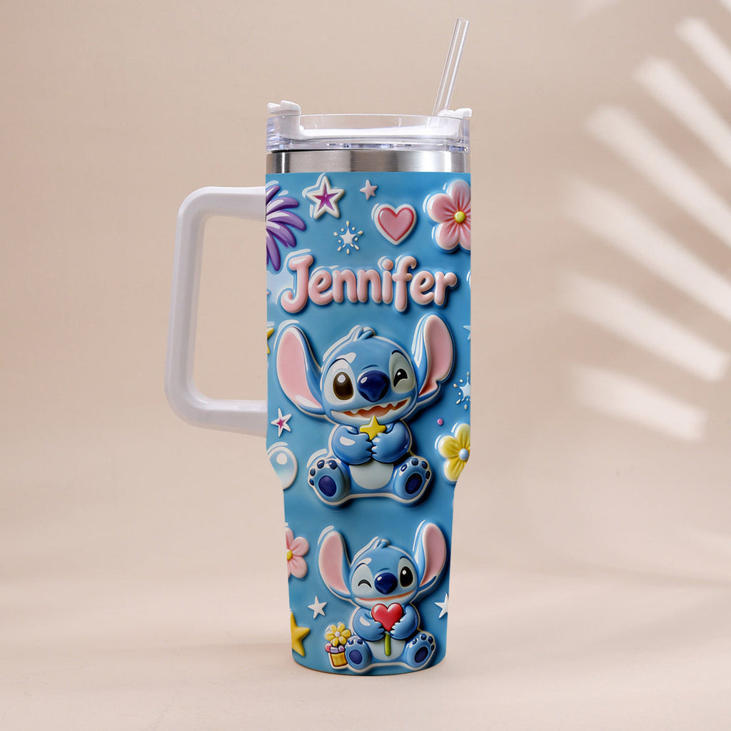 Personalized Ohana Tumbler with Handle Custom Name Gift for Family Tumbler With Handle GradoCreations
