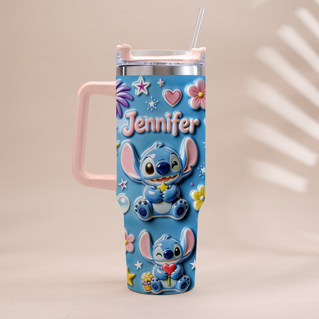 Personalized Ohana Tumbler with Handle Custom Name Gift for Family Tumbler With Handle GradoCreations