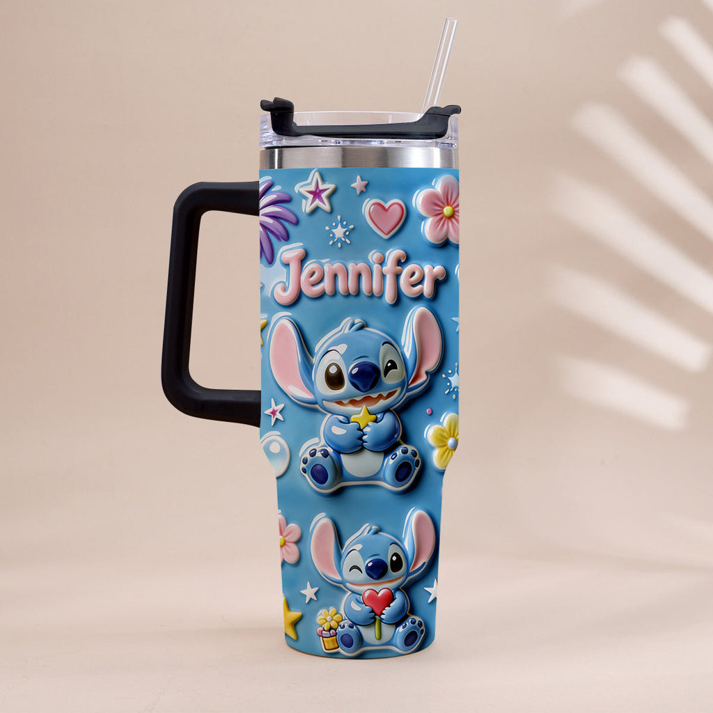 Personalized Ohana Tumbler with Handle Custom Name Gift for Family Tumbler With Handle GradoCreations