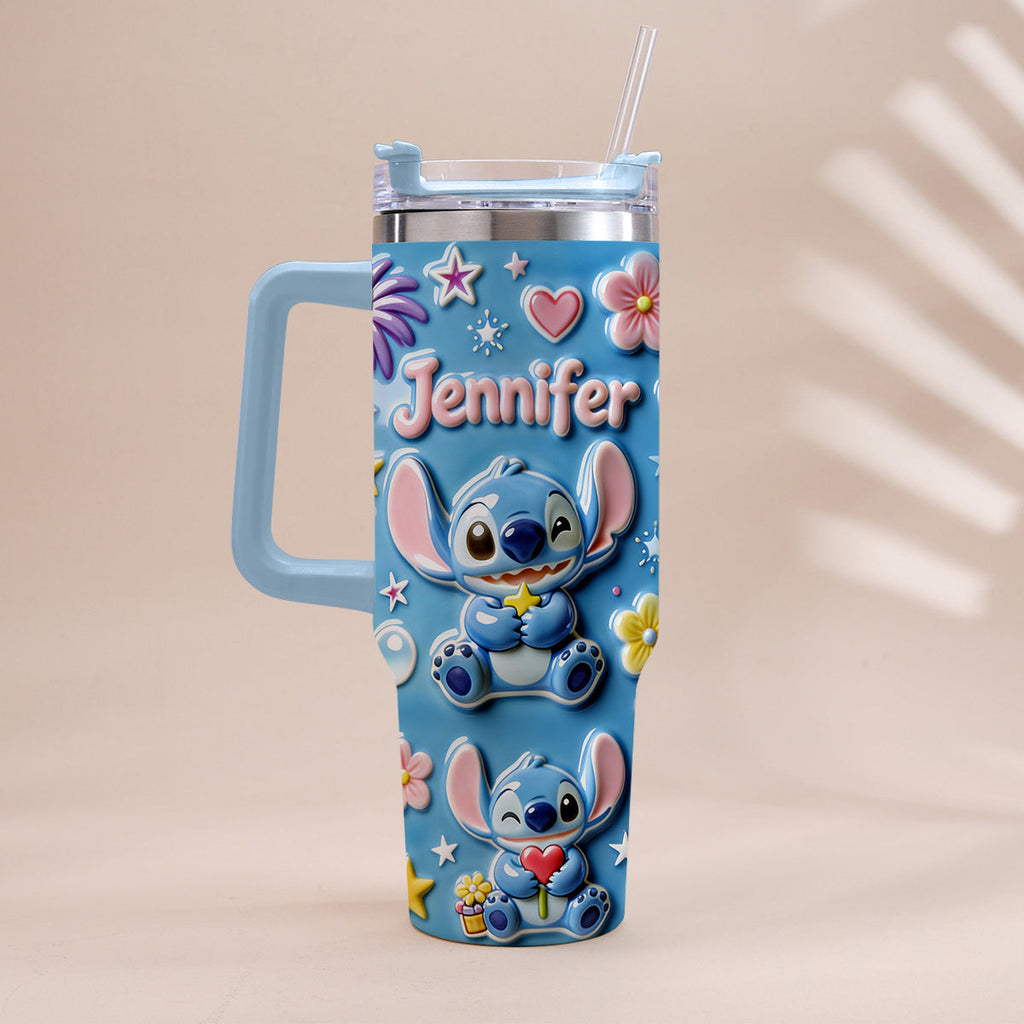 Personalized Ohana Tumbler with Handle Custom Name Gift for Family Tumbler With Handle GradoCreations