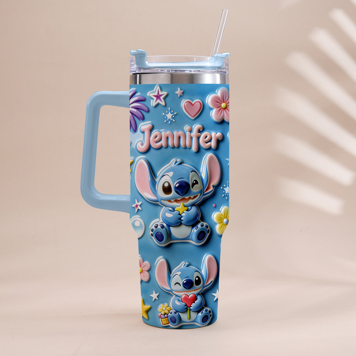 Personalized Ohana Tumbler with Handle Custom Name Gift for Family Tumbler With Handle GradoCreations