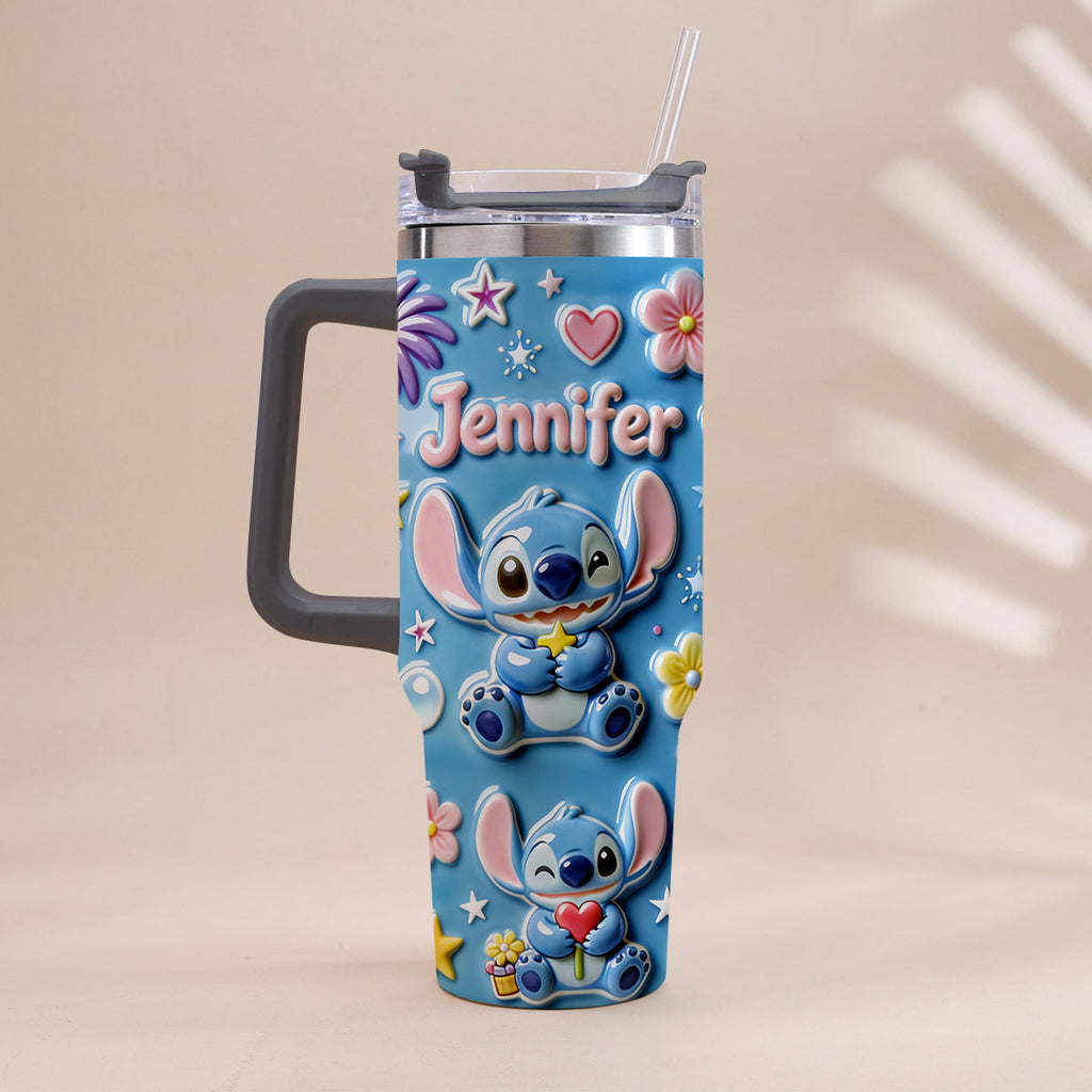 Personalized Ohana Tumbler with Handle Custom Name Gift for Family Tumbler With Handle GradoCreations
