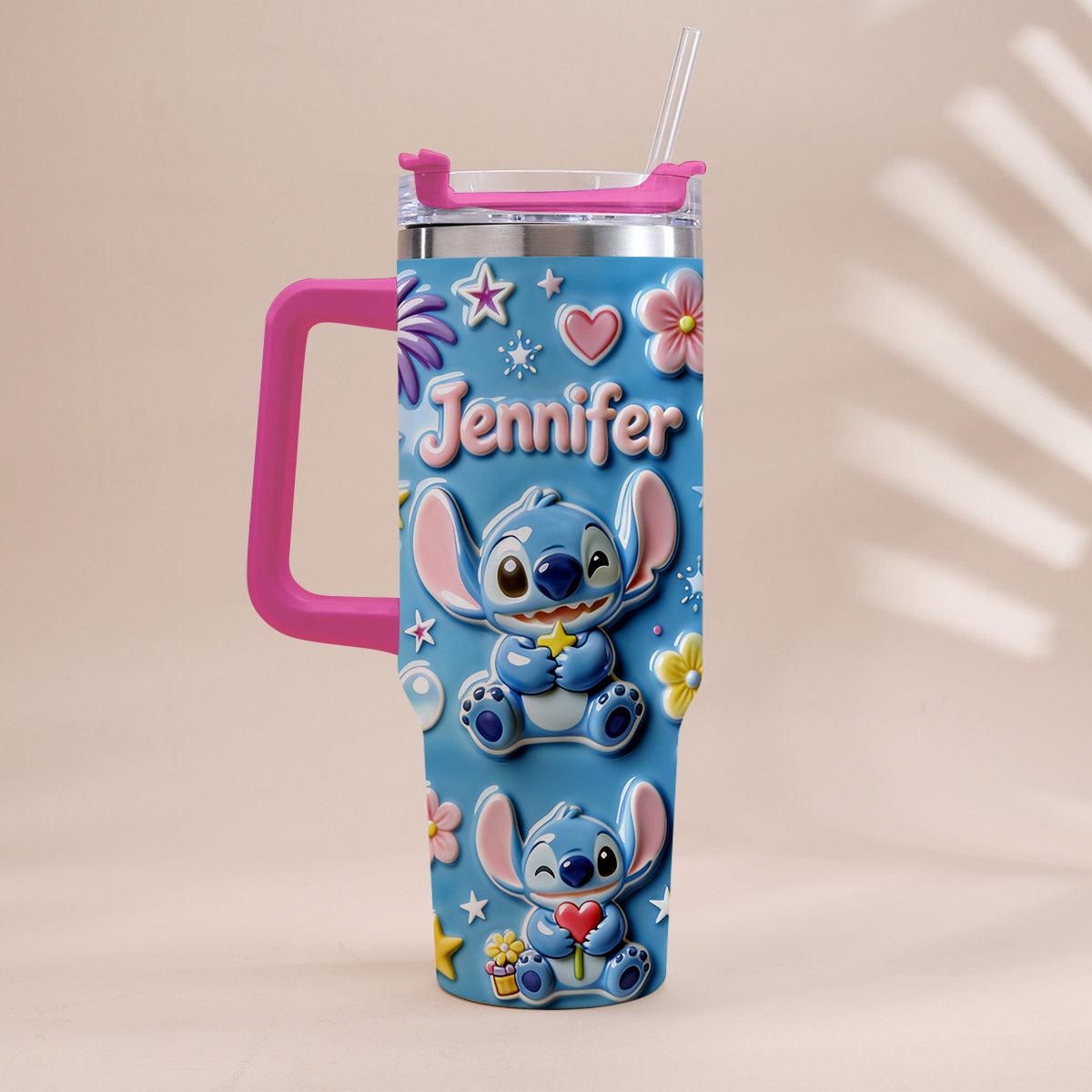 Personalized Ohana Tumbler with Handle Custom Name Gift for Family Tumbler With Handle GradoCreations