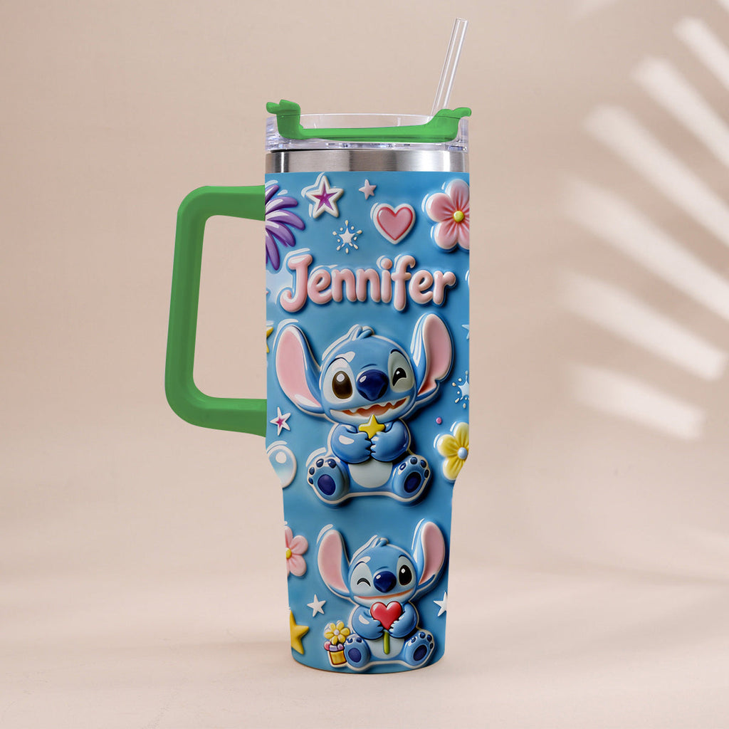 Personalized Ohana Tumbler with Handle Custom Name Gift for Family Tumbler With Handle GradoCreations