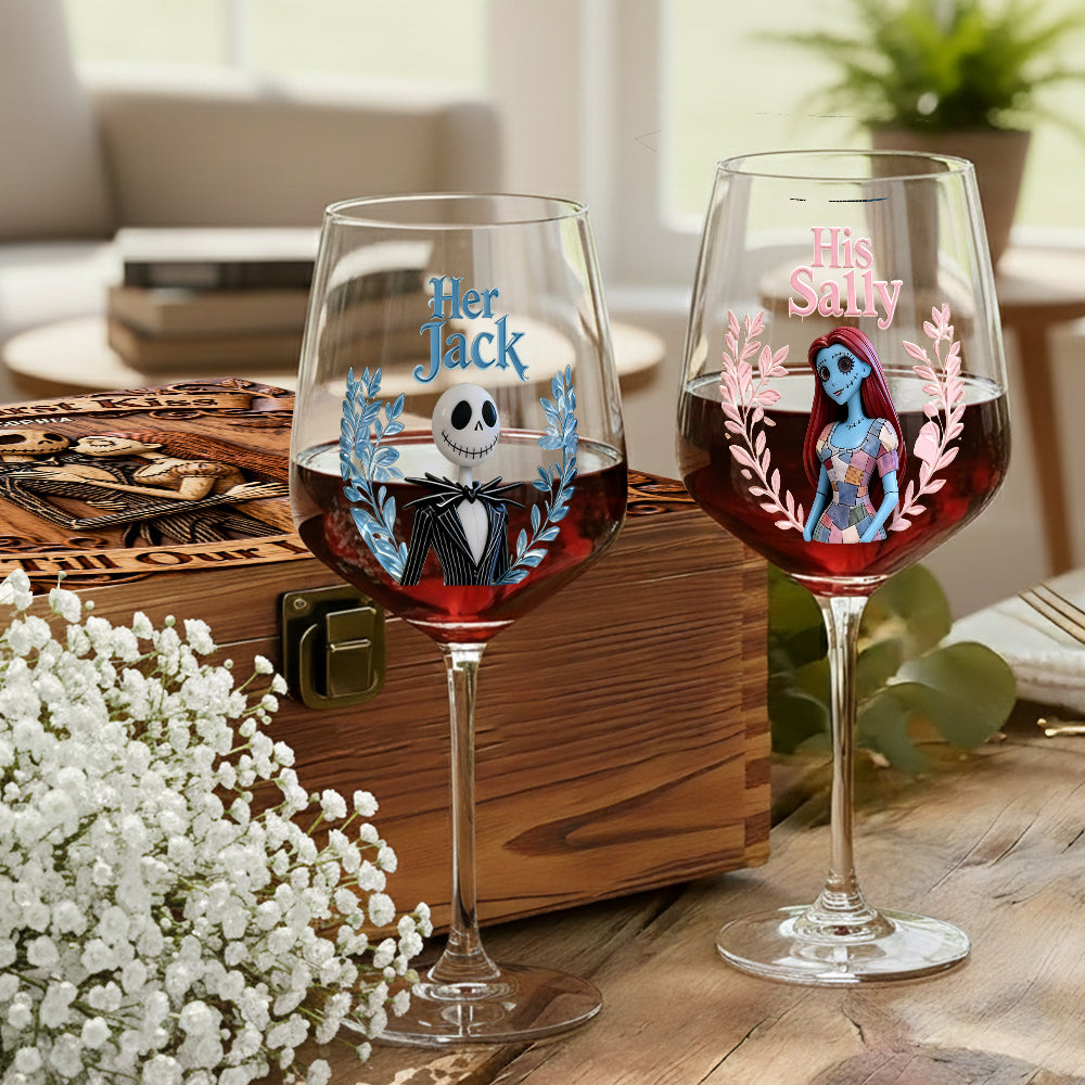 Personalized Wine Glass Set with Wooden Box for Couples Gift Wine Glasses Set With Wooden Box GradoCreations