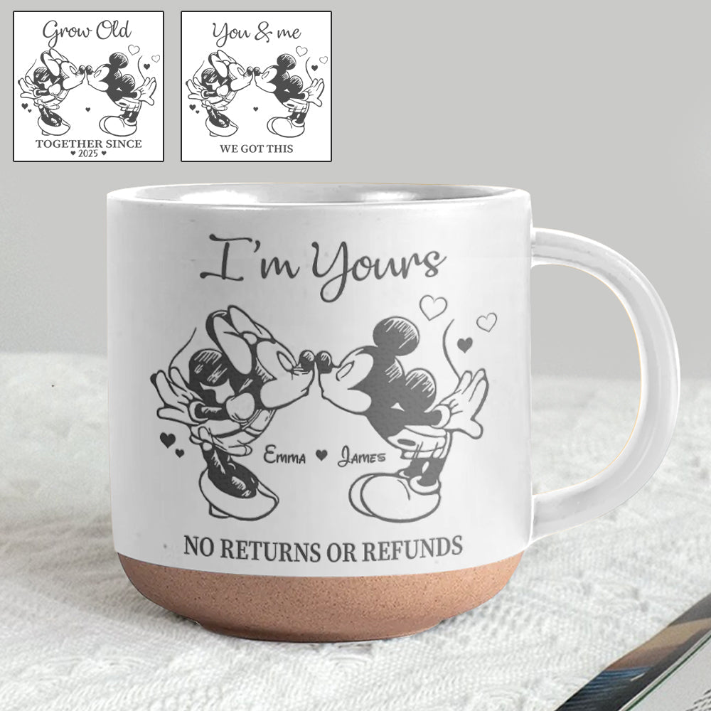 Personalized Engraved Pottery Mug Custom Name Gift for Couples Engraved Pottery Mug GradoCreations