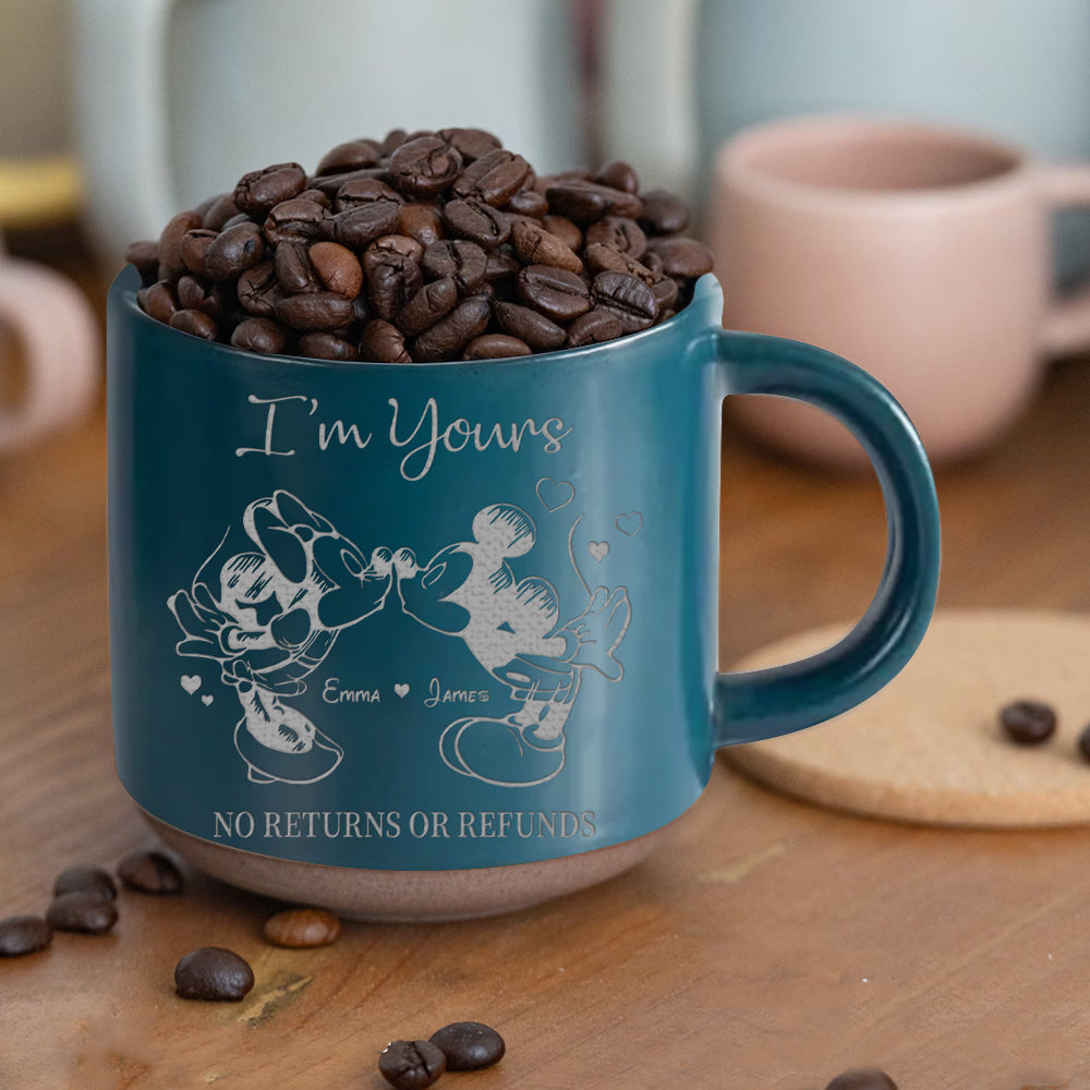 Personalized Engraved Pottery Mug Custom Name Gift for Couples Engraved Pottery Mug GradoCreations