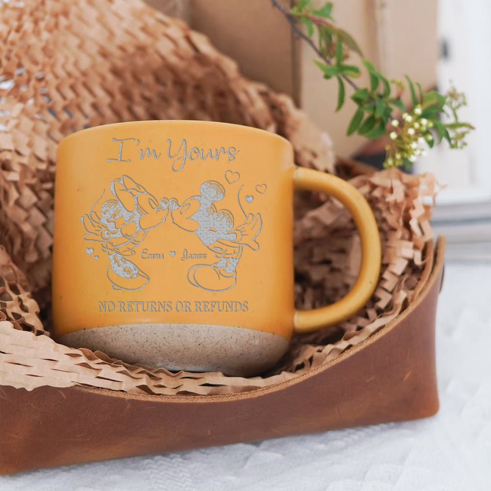 Personalized Engraved Pottery Mug Custom Name Gift for Couples Engraved Pottery Mug GradoCreations