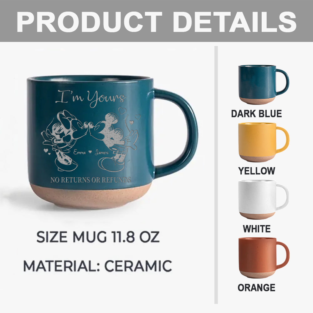 Personalized Engraved Pottery Mug Custom Name Gift for Couples Engraved Pottery Mug GradoCreations