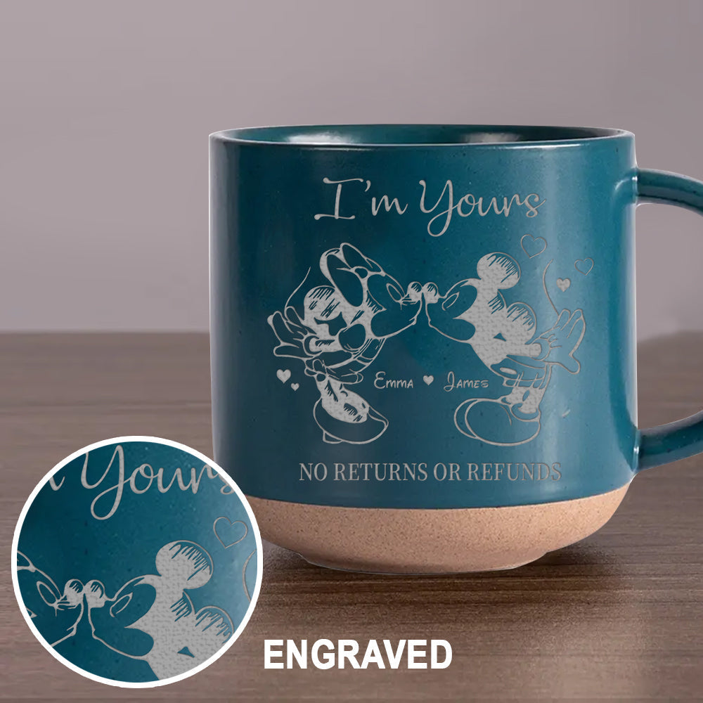 Personalized Engraved Pottery Mug Custom Name Gift for Couples Engraved Pottery Mug GradoCreations